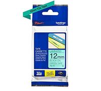 Brother Brother TZe-731 - Nastro per etichettatura, 12 mm (larghezza) x 8 m (lunghezza), laminato, colore: nero su verde