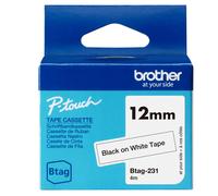 BROTHER - BTAG231 - Brother - Nastro - Nero-Bianco - BTAG231 - 12mm x 4mt - BROBTAG231 - Conf. da 1 Pz.