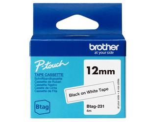 BROTHER - BTAG231 - Brother - Nastro - Nero-Bianco - BTAG231 - 12mm x 4mt - BROBTAG231 - Conf. da 1 Pz. - BTAG231