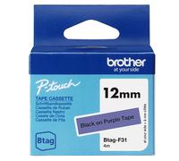 BROTHER - BTAGF31 - Brother - Nastro - Nero-Viola - BTAGF31 - 12mm x 4mt - BROBTAGF31 - Conf. da 1 Pz. - BTAGF31