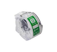 Brother 12 mm Etichette Bianco su verde Originale CZ-1002