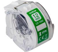 Brother 12 mm Etichette Bianco su verde Originale CZ-1002