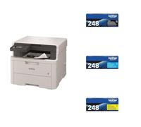 Brother DCPL3520CDWE Multifunzione LED a Colori, 18 ppm Kit toner 4 colori TN248BK/C/M/Y fino a 1.000 pag. cad.