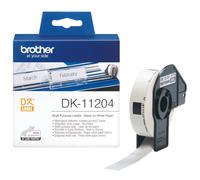 Brother DK-11204 nastro per etichettatrice Nero su bianco (Brother DK11204 Multi Purpose Label Roll 17mmx52mm 400) NEW