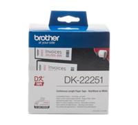 Brother DK-22251 nastro per etichettatrice Nero e rosso su bianco