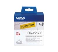 Brother DK-22606 Nastro di Etichette di Pellicola a Lunghezza Continua, Nero e G
