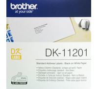 Brother DK11201 | Rotolo di Etichette Carta bianca | Nero su Bianco | Dimensioni 29 x 90 mm | 400 Etichette per Rotolo