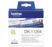 Brother DK11204 | Etichette Multiuso | Nero su Bianco | Dimensioni 17 x 54 mm | 400 Etichette per Rotolo