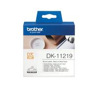 Brother DK11219 Etichette Adesive, Nero/Bianco 12 mm Etichette circolari