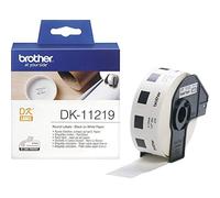 Brother DK11219 Etichette Circolari, Diametro di 12 mm, Bianco, 1200 Pezzi