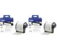 Brother DK22205 Etichette a Lunghezza Continua, Carta Adesiva, 62 mm x 30.48 m, Bianco (Confezione da 2)
