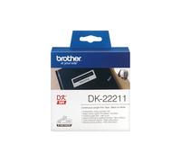 BROTHER - DK22211 - Brother - Nastro adesivo - in pellicola - Nero-Bianco - 29mm x 15,24mt - DK-22211 - BRODK22211 - Conf. da 1 Pz. - DK22211