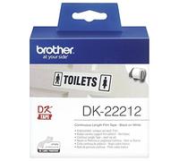 Brother DK22211 Rotolo di etichette di carta a lunghezza continua, originale Brother, Nero su bianco, 29 mm x 15.24 m