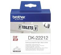 Brother DK22212 Etichette a Lunghezza Continua, Pellicola, 62 mm x 15.24 m, Bianco