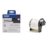 Brother DK22251, Rotolo di Etichette a lunghezza continua | Colore Nero e Rosso su Bianco, 15,24 metri per 62 mm di larghezza. Per QL800, QL810WC, QL820NWBC