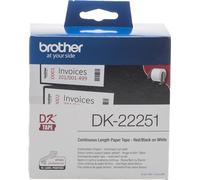 Brother DK-22251 nastro per etichettatrice Nero e rosso su bianco