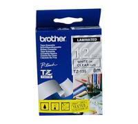 Brother Excellent Quality Durable Laminated White on Clear Labelling Tape 12mm