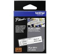 Brother FLE-2511 Pro Tape, 45mm x 10.5mm, testo nera/nastro bianco, 72pz, nastro originale