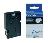 Brother Gloss Laminated Labelling Tape - 12mm, Black/White, 10-pk nastro per eti