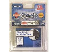 Brother Gloss Laminated Labelling Tape - 18mm, Blue/White TZ