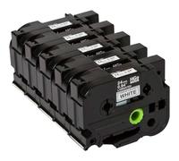 Brother HGE-251V5 Nastro Laminato, 24 mm, Nero/Bianco