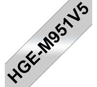 BROTHER HGEM951V5 24mmx8m Silver Matte Black Laminate Tape Cassette for P-touch Printers