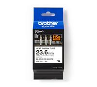 Brother HSe-251 Cassetta Tubo Termorestringente, Nero su Bianco, 23.6 mm di Larghezza
