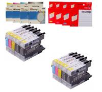 BROTHER LC-1240 KIT 4 10 20 30 CARTUCCE COMPATIBILI BK C M Y 20ml BK 10ml C M Y