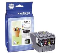 BROTHER LC-3217 Ink Cartridges Value Pack with Multicolour (Black, Cyan, Yellow