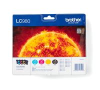 Brother LC-980VALBPDR cartuccia d'inchiostro 4 pz Originale Nero, Ciano, Magenta, Giallo (Tinte Brother LC-980 VALBPDR Multipac NEW