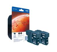 Brother LC-1100HYBK Inkjet Cartridge, Black, Twin Pack, High Yield, Includes 2 x