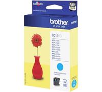 Brother LC121C Cartuccia InkJet Originale Capacità Standard, fino a 300 Pagine, per Stampanti DCPJ132W, DCPJ152W, DCPJ552W, MFCJ245, MFCJ470DW, MFCJ650DW, Ciano