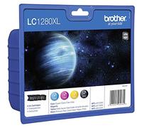 Brother LC1280XLVALBP Cartucce InkJet Originali Alta Capacità, fino a 2400 Pagine Nero, fino a 1200 Pagine Colori, per Stampanti MFCJ5910DW, MFCJ6510DW, MultiPack, Nero/Ciano/Magenta/Giallo
