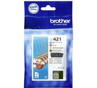 BROTHER LC421VAL Cartucce InkJet Originali, Capacità Standard, fino a 200 Pagine, per Stampanti DCPJ1050W / MFCJ1010DW. MultiPack, Nero/Ciano/Magenta/Giallo