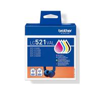 Brother LC521VAL cartuccia d'inchiostro 4 pz Originale Nero, Ciano, Magenta, Giallo