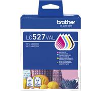 Brother LC527VAL | Kit da 4 Cartucce ink | Include colori Nero, Ciano, Magenta e Giallo | da 1300 pag (Nero) e 900 pag (Colori) | per stampanti MFCJ4350DW / MFCJ4550DW