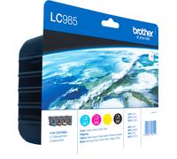 Brother Multipack nero / ciano / magenta / giallo LC-985 LC985VALBPDR 4 cartucce d'inchiostro LC-985: Bk+C+M+Y