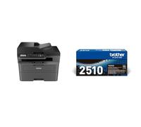 Brother MFCL2827DWXL Multifunzione Laser B/N, 32 ppm, Inbox Toner da circa 6000 pagine TN2510 Toner originale, fino a 1200 pagine