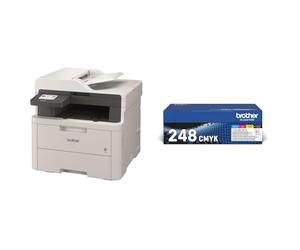 Brother MFCL3740CDWE Multifunzione LED a Colori, 18 ppm in BUNDLE con TN248VAL multipack 4 colori da 1.000 pag cad