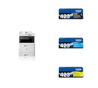 Brother MFCL8690CDW Multifunzione Laser a Colori, 31 ppm Kit toner originali colori TN423BK fino a 6.500 pag e TN423C/M/Y da 4.000 pag cad