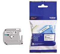 Brother MK221BZ, Nastro di etichette, 9 mm x 8 metri | Colore Nero su Sfondo Bianco. Per etichettatrice portatile P-Touch 90
