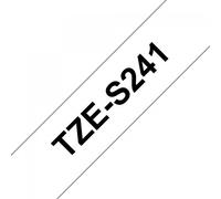 Brother TZ-S241 / TZe-S241 Pro Tape, 18mm x 8m, testo nera/nastro bianco, nastro originale