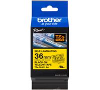 BROTHER TZe-SL661 SELF LAMINATING 36MM BLACK ON YELLOW 8M