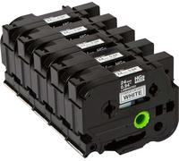 Brother Nastro per Etichettatrice hg da 24mm Nero Bianco 5pz HGE-251V5