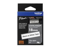Brother Nastro TZES241 NASTRO 18MM NERA/BIANCO ADES RESIS