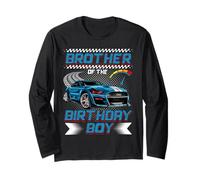 Brother of The Birthday Boy Race Car Party Family Matching Maglia a Manica