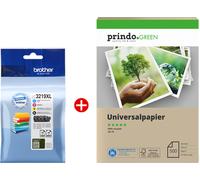 Brother + Prindo Green Recyclingpapier 500 Blatt Value Pack nero / ciano / magenta / giallo Originale LC3219XL MCVP 01