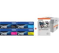 Brother + Prindo Universal Papier 2500 Blatt Value Pack nero / ciano / magenta / giallo / Bianco Originale TN-248 MCVP