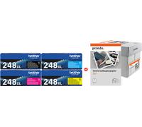 Brother + Prindo Universal Papier 2500 Blatt Value Pack nero / ciano / magenta / giallo / Bianco Originale TN-248XL MCVP