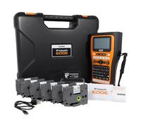 Brother PT-E560BTBP Contractor Kit: stampante per etichette industriale portatile P-Touch con Bluetooth e doppia taglierina automatica Plus 6 nastri (fino a 24 mm)
